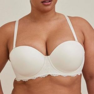 Torrid 42C white strapless bra New